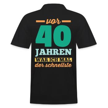 Vierzig 40 Jahre Vierzigster Geburtstag - Männer Poloshirt - Schwarz - Hinten - Kai (181cm)