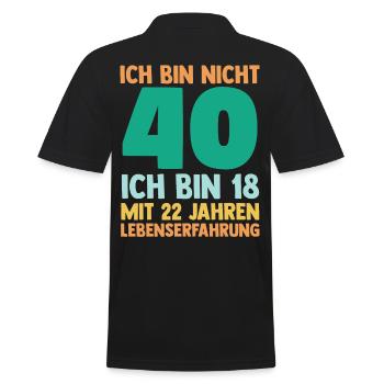 Vierzig 40 Jahre Vierzigster Geburtstag - Männer Poloshirt - Schwarz - Hinten - Kai (181cm)
