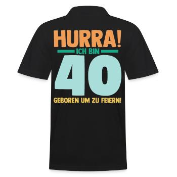 Vierzig 40 Jahre Vierzigster Geburtstag - Männer Poloshirt - Schwarz - Hinten - Kai (181cm)