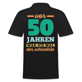 Fünfzig 50 Jahre Fünfzigster Geburtstag - Männer Poloshirt - Schwarz - Hinten - Kai (181cm)