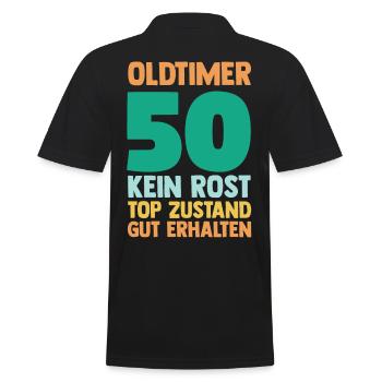 Fünfzig 50 Jahre Fünfzigster Geburtstag - Männer Poloshirt - Schwarz - Hinten - Kai (181cm)
