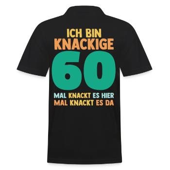 Sechszig 60 Jahre Sechszehnter Geburtstag - Männer Poloshirt - Schwarz - Hinten - Kai (181cm)