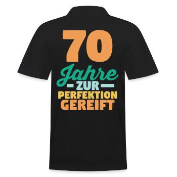 Siebzig Siebzigster 70 Jahre Geburtstag - Männer Poloshirt - Schwarz - Hinten - Kai (181cm)