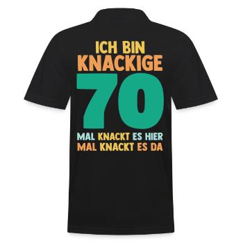Siebzig 70 Jahre Siebzigster Geburtstag - Männer Poloshirt - Schwarz - Hinten - Kai (181cm)