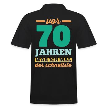 Siebzig 70 Jahre Siebzigster Geburtstag - Männer Poloshirt - Schwarz - Hinten - Kai (181cm)
