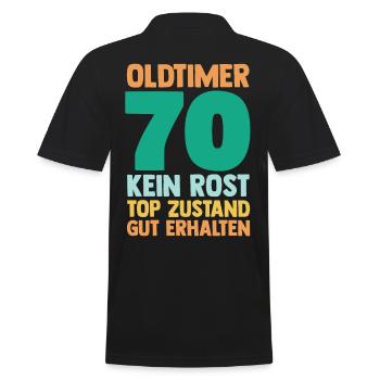 Siebzig 70 Jahre Siebzigster Geburtstag - Männer Poloshirt - Schwarz - Hinten - Kai (181cm)