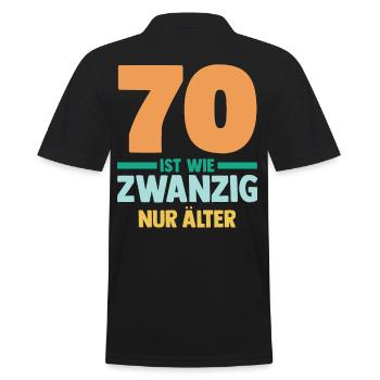 Siebzig 70 Jahre Siebzigster Geburtstag - Männer Poloshirt - Schwarz - Hinten - Kai (181cm)