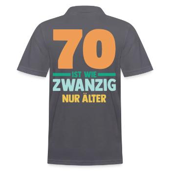 Siebzig 70 Jahre Siebzigster Geburtstag - Männer Poloshirt - Anthrazit - Hinten - Nico (186cm)