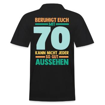 Siebzig 70 Jahre Siebzigster Geburtstag - Männer Poloshirt - Schwarz - Hinten - Kai (181cm)