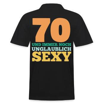 Siebzig 70 Jahre Siebzigster Geburtstag - Männer Poloshirt - Schwarz - Hinten - Kai (181cm)