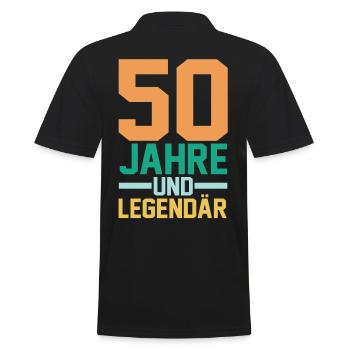 Fünfzig 50 Jahre Fünfzigster Geburtstag - Männer Poloshirt - Schwarz - Hinten - Kai (181cm)