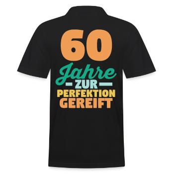 Sechszig Sechszehnter 60 Jahre Geburtstag - Männer Poloshirt - Schwarz - Hinten - Kai (181cm)