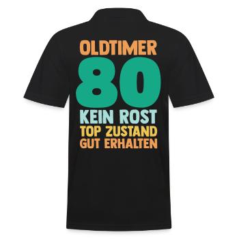 Achtzig 80 Jahre Achtzigster Geburtstag - Männer Poloshirt - Schwarz - Hinten - Kai (181cm)