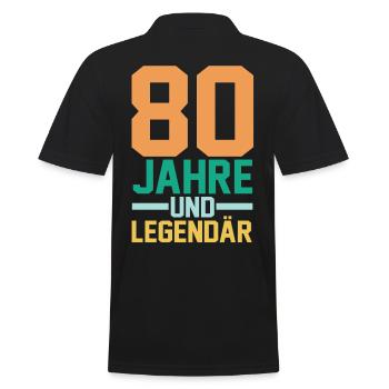 Achtzig 80 Jahre Achtzigster Geburtstag - Männer Poloshirt - Schwarz - Hinten - Kai (181cm)