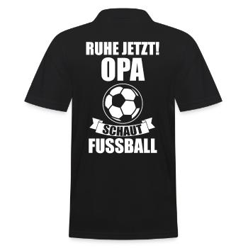 Fußballer Fußballmannschaft Opa Fußball - Männer Poloshirt - Schwarz - Hinten - Kai (181cm)