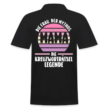 Mama Mutter Kreuzworträtsel - Männer Poloshirt - Schwarz - Hinten - Kai (181cm)