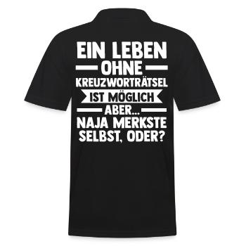 Kreuzworträtsel - Männer Poloshirt - Schwarz - Hinten - Kai (181cm)