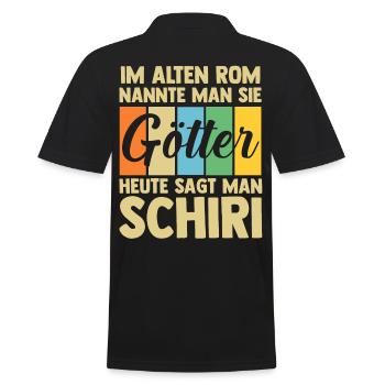 Schiri Unparteiischer Fußball Schiedsrichter - Männer Poloshirt - Schwarz - Hinten - Kai (181cm)