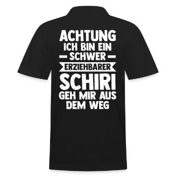 Schiri Unparteiischer Fußball Schiedsrichter - Männer Poloshirt - Schwarz - Hinten - Kai (181cm)