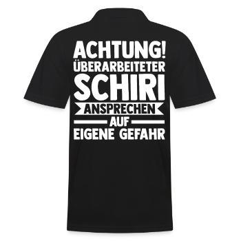 Schiri Unparteiischer Fußball Schiedsrichter - Männer Poloshirt - Schwarz - Hinten - Kai (181cm)