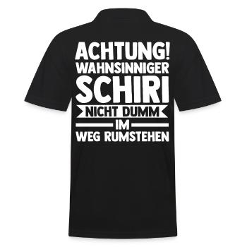 Schiri Unparteiischer Fußball Schiedsrichter - Männer Poloshirt - Schwarz - Hinten - Kai (181cm)