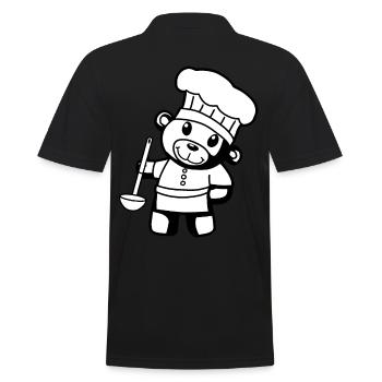 Hobbykoch Kochkunst Teddybär Koch Suppenkelle Bär - Männer Poloshirt - Schwarz - Hinten - Kai (181cm)