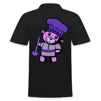 Hobbykoch Kochkunst Teddybär Koch Suppenkelle - Männer Poloshirt - Schwarz - Hinten - Kai (181cm)