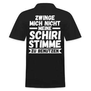 Schiri Unparteiischer Fußball Schiedsrichter - Männer Poloshirt - Schwarz - Hinten - Kai (181cm)
