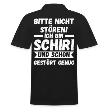 Schiri Unparteiischer Fußball Schiedsrichter - Männer Poloshirt - Schwarz - Hinten - Kai (181cm)