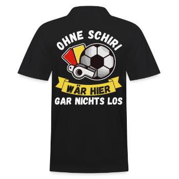 Schiri Unparteiischer Fußball Schiedsrichter - Männer Poloshirt - Schwarz - Hinten - Kai (181cm)
