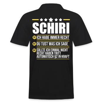 Schiri Unparteiischer Fußball Schiedsrichter - Männer Poloshirt - Schwarz - Hinten - Kai (181cm)