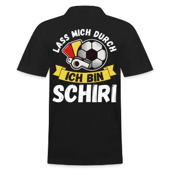 Schiri Unparteiischer Fußball Schiedsrichter - Männer Poloshirt - Schwarz - Hinten - Kai (181cm)
