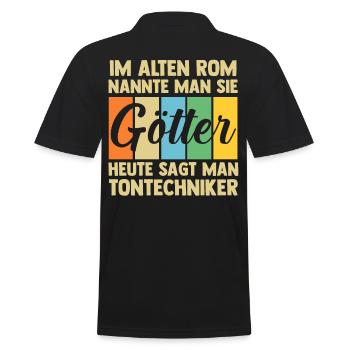 Toningenieur Tontechnik Tontechniker - Männer Poloshirt - Schwarz - Hinten - Kai (181cm)
