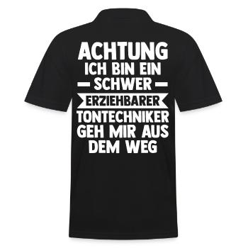 Toningenieur Tontechnik Tontechniker - Männer Poloshirt - Schwarz - Hinten - Kai (181cm)