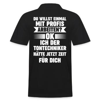 Toningenieur Tontechnik Tontechniker - Männer Poloshirt - Schwarz - Hinten - Kai (181cm)