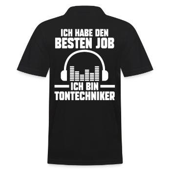 Toningenieur Tontechnik Tontechniker - Männer Poloshirt - Schwarz - Hinten - Kai (181cm)