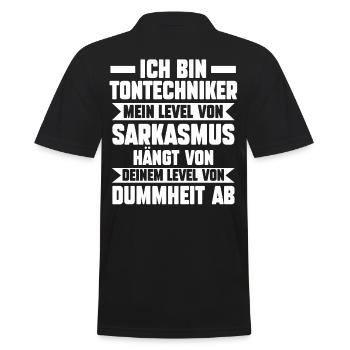 Toningenieur Tontechnik Tontechniker - Männer Poloshirt - Schwarz - Hinten - Kai (181cm)