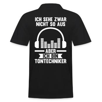 Toningenieur Tontechnik Tontechniker - Männer Poloshirt - Schwarz - Hinten - Kai (181cm)
