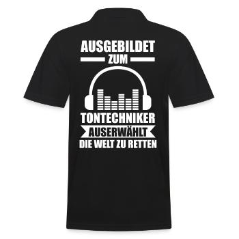 Toningenieur Tontechnik Tontechniker - Männer Poloshirt - Schwarz - Hinten - Kai (181cm)