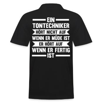Toningenieur Tontechnik Tontechniker - Männer Poloshirt - Schwarz - Hinten - Kai (181cm)