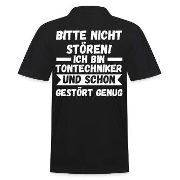 Toningenieur Tontechnik Tontechniker - Männer Poloshirt - Schwarz - Hinten - Kai (181cm)