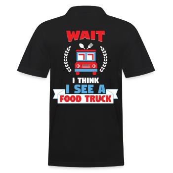 Wait I Think I See A Food Truck - Men's Polo Shirt - black - Back - Kai (181cm)