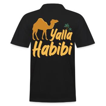 Yalla Habibi Camel Arabic - Men's Polo Shirt - black - Back - Kai (181cm)