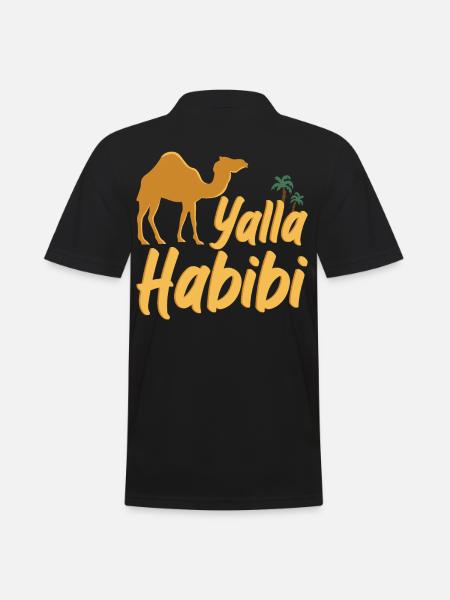 Yalla Habibi Camel Arabic - Men's Polo Shirt - black
