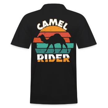 Camel Rider Vintage Distressed - Men's Polo Shirt - black - Back - Kai (181cm)