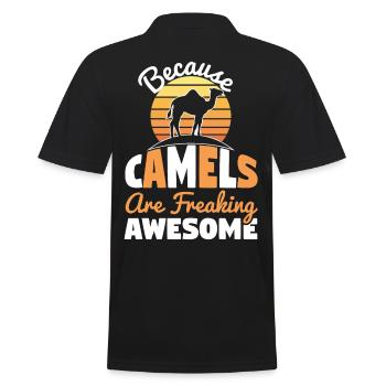 Because Camels Are Freaking Awesome - Men's Polo Shirt - black - Back - Kai (181cm)