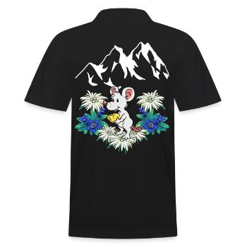 Austria Alps Cheese Enjoyment Swiss Mouse Rodent Child - Men's Polo Shirt - black - Back - Kai (181cm)
