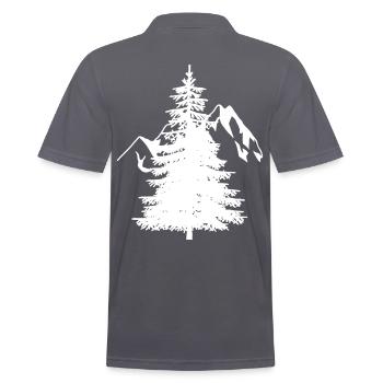 Tanne Fichte Nadelbaum Natur Gebirge Berg Alpen - Männer Poloshirt - Anthrazit - Hinten - Nico (186cm)