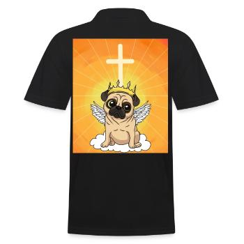 heavenly pug life dog heaven reincarnation - Men's Polo Shirt - black - Back - Kai (181cm)