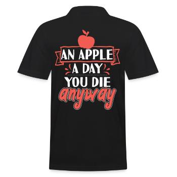 An Apple Day You Die Anyway - Men's Polo Shirt - black - Back - Kai (181cm)